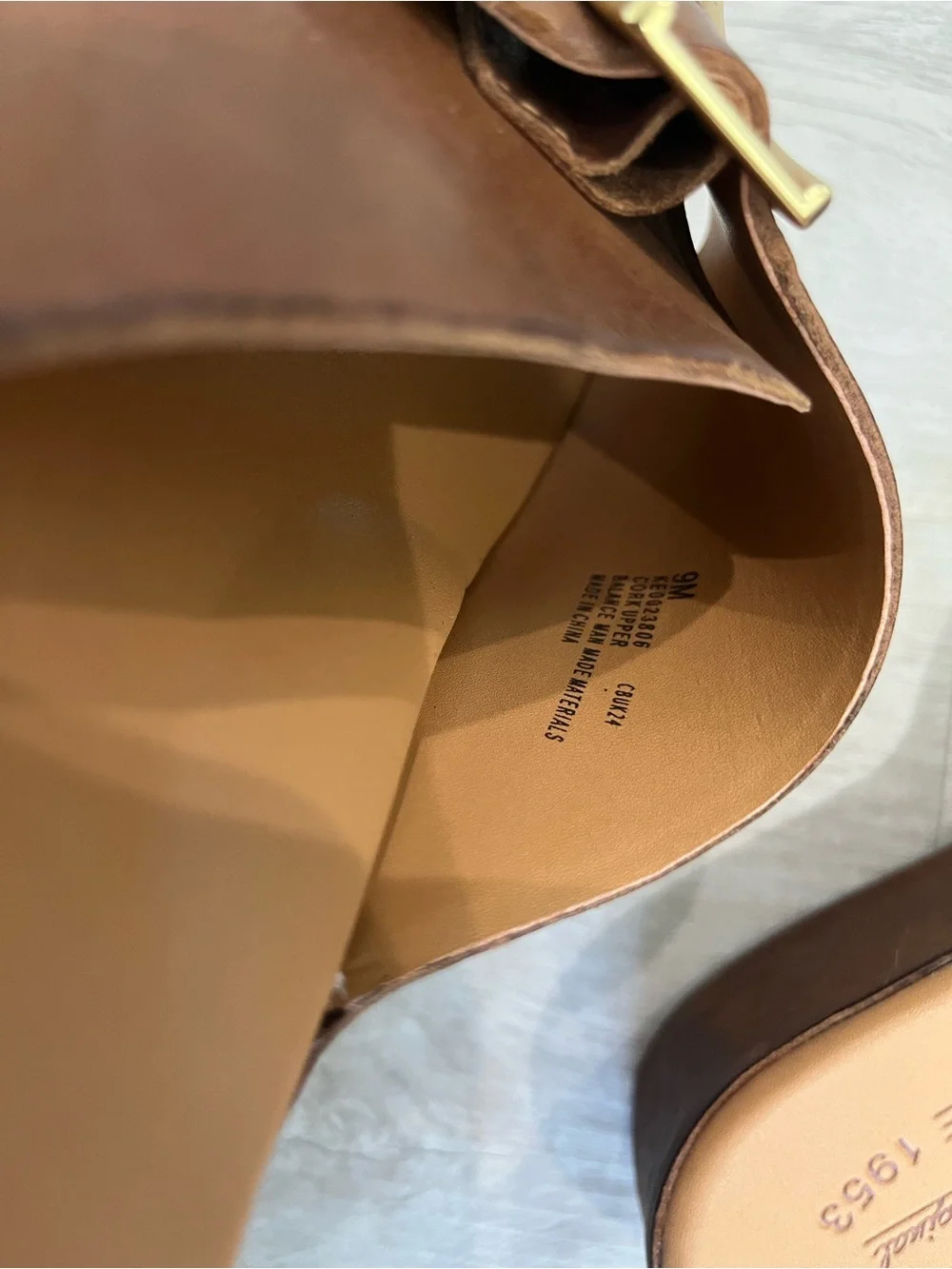 Kork-Ease York Brown Leather Platform Slide Sandals 9 New NWOB Comfort Modern